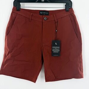 Tailored Athlete Mens Rust Red Performance Chino Shorts Size 30 Athletic Fit NWT